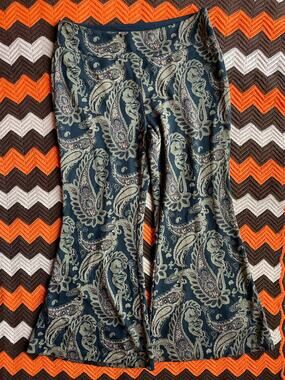 Anthropologie Wide Leg Flare Pants Black and Gold Multicolor Paisley sz 18W